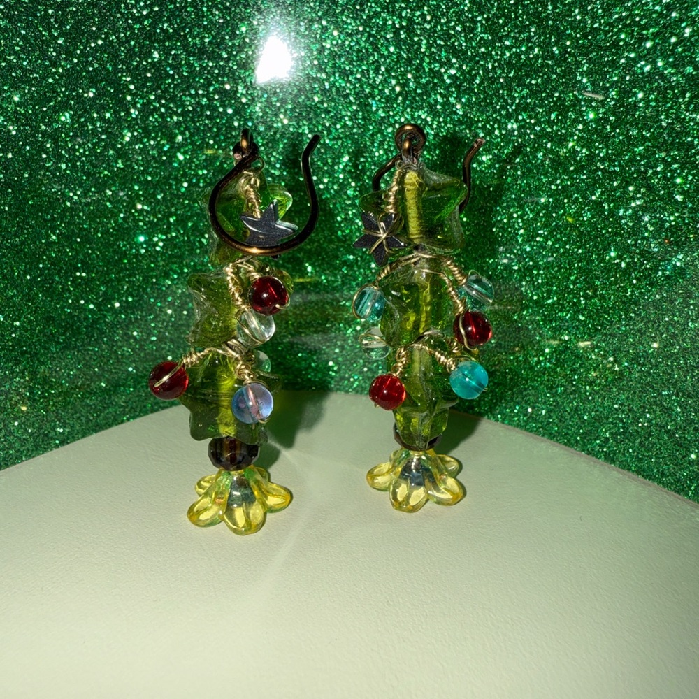 Colorful Beaded Earrings with Star Charm